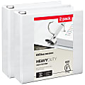 Office Depot® Heavy-Duty View 3-Ring Binder, 3" D-Rings, White, 49% Recycled, Pack Of 2 1 thumbnail image