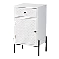 Baxton Studio Nefeli 18"W Mid-Century Transitional 1-Drawer Storage Cabinet, White/Black 1 thumbnail image