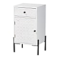 Baxton Studio Nefeli 18"W Mid-Century Transitional 1-Drawer Storage Cabinet, White/Black