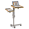 OFM Multipurpose Split-Level Stand, 39 1/2"H x 36"W x 18"D, Maple Finish, Silver Frame 1 thumbnail image