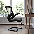 Flash Furniture Mid-Back Mesh Side Reception Chair, Black/Black 1 thumbnail image