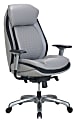 Shaquille O'Neal™ Zethus Ergonomic Bonded Leather High-Back Executive Chair, Gray/Silver