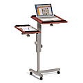 OFM Multipurpose Split-Level Stand, 39 1/2"H x 36"W x 18"D, Cherry Finish, Silver Frame 1 thumbnail image