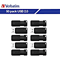 Verbatim® PinStripe USB Flash Drive, 32GB, Black, Pack Of 50 1 thumbnail image
