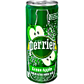 Perrier Flavored Sparkling Mineral Water, Green Apple, 8.45 Oz, Pack Of 30 Slim Cans