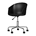 South Shore Flam Plastic Mid-Back Swivel Chair, Black/Chrome