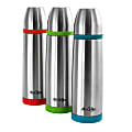 Mr. Coffee Altona 3-Piece Stainless-Steel Thermal Travel Bottle Set, 27 Oz, Assorted Colors