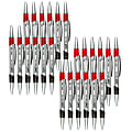 Mood Products Swirl Ink Dual-Color Ballpoint Pens, Medium Point, 0.7 mm, Silver Barrel, Black/Red Ink, Pack Of 24