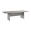 Bush Business Furniture 96"W x 42"D Boat-Shaped Conference Table With Wood Base, Platinum Gray, Standard Delivery