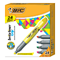 BIC® Brite Liner® Highlighters, Chisel Point, Assorted Colors, Box Of 24
