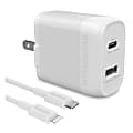 HyperGear SpeedBoost 25W PD Dual-Output Lightning Wall Charger Kit For iPhone®/iPad®/iPod, White, HPL15627