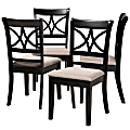 Baxton Studio Clarke Dining Chairs, Sand/Espresso Brown, Set of 2 Dining Chairs 1 thumbnail image