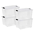 Iris USA® Buckled Boxes, 60 Qt, 22-1/16”L x 16-5/8”W x 13-1/16”H, Clear, Set Of 4 Boxes 1 thumbnail image