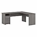 Bush Business Furniture Cabot 72"W L-Shaped Corner Desk With Drawers, Modern Gray, Standard Delivery