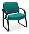 OFM Big And Tall Reception Chair With Arms, Teal/Black
