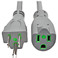 Eaton Tripp Lite Series Hospital-Grade Extension Cord, NEMA 5-15P to NEMA 5-15R - Green Dot, 13A, 125V, 16 AWG, 2 ft. (0.61 m), Gray - P022002GYHG 1 thumbnail image