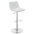 Office Star Araceli Faux Leather Adjustable Counter Height Stools With Backs, White, Set Of 2 Stools
