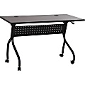 Lorell® Flip Top Training Table, 48"W, Espresso/Black