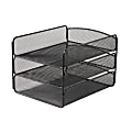 Safco® Onyx Cubicle Panel Triple Letter Tray, 9 1/4" x 11 3/4" x 8", Black