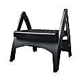 Adams® Quik-Fold Plastic 1-Step Step Stool, 300 Lb, 9" x 11 1/2" x 8", Black