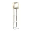 Lalia Home 1-Light Metal Etagere Floor Lamp, 60"H, Brushed Nickel/Birch Wood 1 thumbnail image