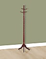 Monarch Specialties Wood Coat Rack, 72"H x 20"W x 20"D, Dark Cherry 1 thumbnail image