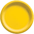Amscan Round Paper Plates, Yellow Sunshine, 6-3/4”, 50 Plates Per Pack, Case Of 4 Packs