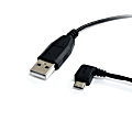 StarTech.com 1 ft Micro USB Cable - A to Left Angle Micro B - Charge or sync your Micro-B USB devices with the cable out of the way 1 thumbnail image