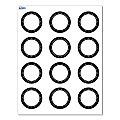 Avery® Print-To-The-Edge Cards With Sure Feed®, S00-D27-PRMWC10, 2" Round, Matte White, Preprinted Black & White Polka Dots Design, Pack Of 120 1 thumbnail image