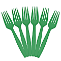 JAM PAPER Big Party Pack of Premium Plastic Forks, Green, 100 Disposable Forks/Box  1 thumbnail image