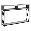 Monarch Specialties Paola Console Accent Table, 30-1/2"H x 47-1/4"W x 9"D, Gray/Black