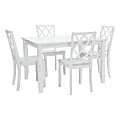 Powell Trent 5-Piece Dining Set, 30-1/4”H x 48”W x 36”D, White