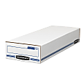 Bankers Box® Stor/File™ Check/Deposit Slip Storage Box With Flip-Top Closure, 24" x 9" x 4", 60% Recycled, White/Blue 1 thumbnail image