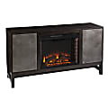 SEI Furniture Lannington Electric Fireplace With Media Storage, 30-3/4”H x 54-1/4”W x 16”D, Brown/Antique Silver 1 thumbnail image