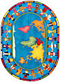 Joy Carpets® Kids' Essentials Oval Area Rug, Hands Around the World™, 5-1/3' x 7-33/50', Multicolor 1 thumbnail image