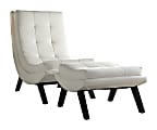 Ave Six Tustin Lounge Chair And Ottoman Set, White/Black
