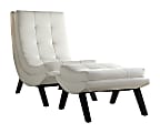 Ave Six Tustin Lounge Chair And Ottoman Set, White/Black 1 thumbnail image