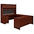 Bush Business Furniture Components 72"W U-Shaped Desk With Hutch And Storage, Mahogany, Premium Installation