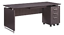 Forward Furniture Horizon 72"W Desk With Center Drawer And Box File Pedestal, Appalachian Smoke 1 thumbnail image