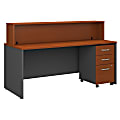 Bush Business Furniture Components 72"W x 30"D Reception Desk With Mobile File Cabinet, Auburn Maple/Graphite Gray, Premium Installation 1 thumbnail image