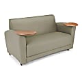 OFM Interplay-Series Double-Table Sofa, 33"H x 82"W x 32-1/2"D, Taupe/Bronze 1 thumbnail image
