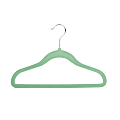 Honey-Can-Do Velvet Touch Kids' Hangers, 8 1/2"H x 1/4"W x 11 13/16"D, Green, Pack Of 60 1 thumbnail image