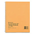 Rediform One-Subject Narrow Ruled Notebook - 80 Sheets - Coilock - Ruled Red Margin - 16 lb Basis Weight - 8" x 10" - Green Paper - Brown Cover - Board Cover - Micro Perforated, Subject, Punched - 1Each