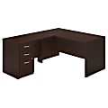 Bush Business Furniture Components Elite 60"W x 30"D L-Shaped Desk With 3-Drawer Pedestal, Mocha Cherry, Premium Installation