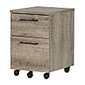 South Shore Munich 19"D Vertical 2-Drawer Mobile File Cabinet, Weathered Oak