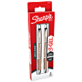 Sharpie® S-Gel Metal Barrel Gel Pens, Medium Point, 0.7 mm, Champagne Barrel, Black Ink, Pack Of 2 Pens