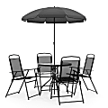 Flash Furniture Nantucket 6-Piece Patio Garden Set, Black
