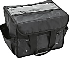 American Metalcraft Deluxe Polyester Delivery Bags, 12”H x 9”W x 15”D, Black, Pack Of 10 Bags