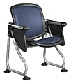 OFM ReadyLink Row Seating, Starter Seat With Tablet, 35"H x 26 1/2"W x 20"D, Silver Frame, Blue Fabric