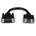 StarTech.com 8in DVI to VGA Cable Adapter - DVI-I Male to VGA Female - Connect your VGA Display to a DV - DVIVGAMF8IN 1 thumbnail image